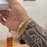 Pulseira Grumet Dupla 7mm 13gr Fecho Duplo Banhado A Ouro 18k