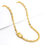 Corrente Cadeado 5mm 38gr Fecho Duplo Banhado A Ouro 18k