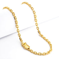 Corrente Cadeado 5mm 38gr Fecho Bomba Banhado A Ouro 18k