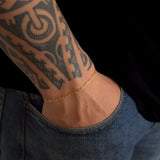Pulseira Cadeado Alongado 1,5mm 2gr Fecho Lagosta Banhado A Ouro 18k