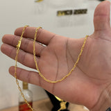 Corrente Cadeado Alongado 2mm 8gr Fecho Bomba Banhado A Ouro 18k