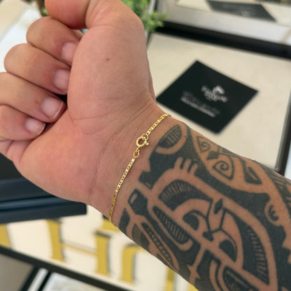 Pulseira  Piastrine 1,5mm 1gr Fecho Boia Banhado A Ouro 18k