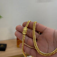 Corrente Lacraia 6mm 46gr Fecho Duplo Banhado A Ouro 18k