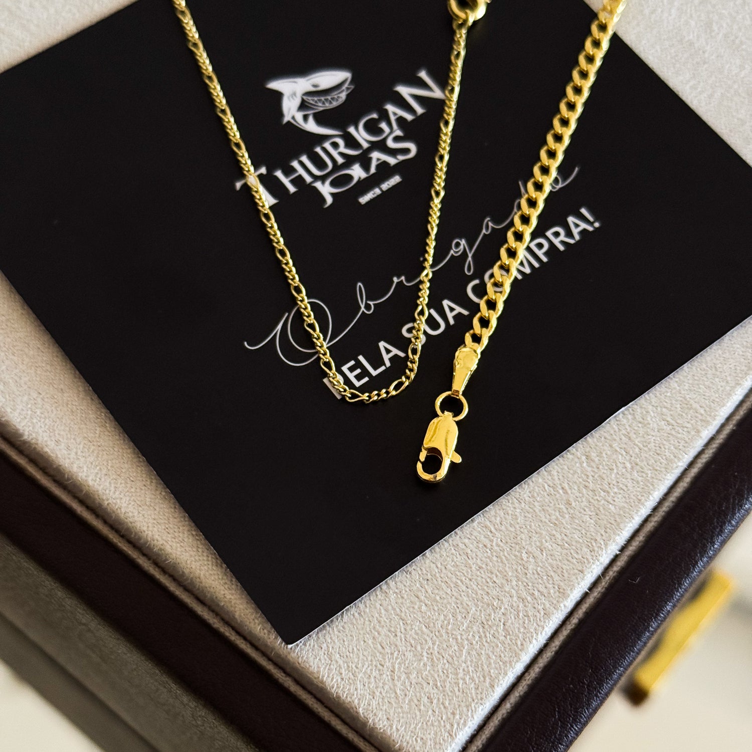 Kit Corrente 3 Por 1 Fígaro e Pulseira Grumet Banhado A Ouro 18k