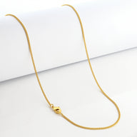BRINDE Corrente Grumet 1,5mm 3gr Fecho Lagosta Banhado A Ouro 18k