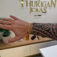 Pulseira Grumet 3mm 2gr Fecho Lagosta Banhado A Ouro 18k