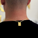 Escapulário Cadeado 1,5mm Estrela de Davi 6gr 70cm Banhado A Ouro 18k