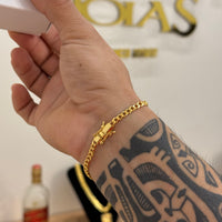 Pulseira Grumet 4mm 5gr Fecho Duplo Banhado A Ouro 18k
