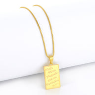 Pingente Plaquinha Tudo Posso Naquele Que Me Fortalece 2,5X2cm Banhado A Ouro 18k