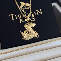 Colar São Jorge - Corrente e Pulseira Baiana Banhado A Ouro 18k