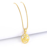 Pingente Plaquinha Oval São Jorge Vazado 1,5X1cm Banhado A Ouro 18k