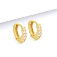 Brinco Argola Cravejada Banhado A Ouro 18k