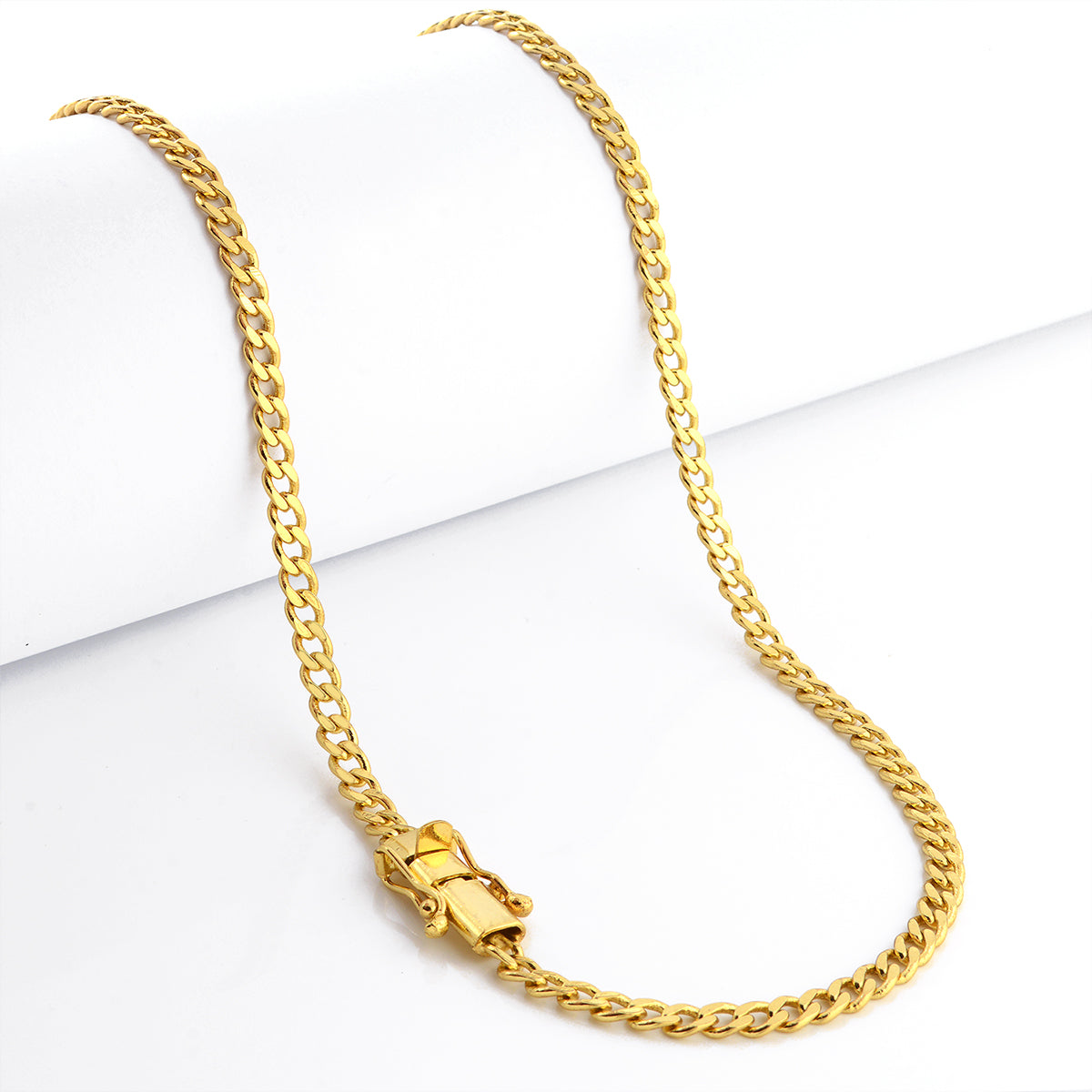 Corrente Grumet 4mm 16gr Fecho Duplo Banhado A Ouro 18k