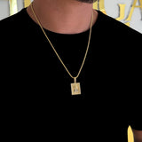 Colar Plaquinha N. Sra. Aparecida Detalhado Cravejado P - Corrente e Pulseira Baiana Banhado A Ouro 18k