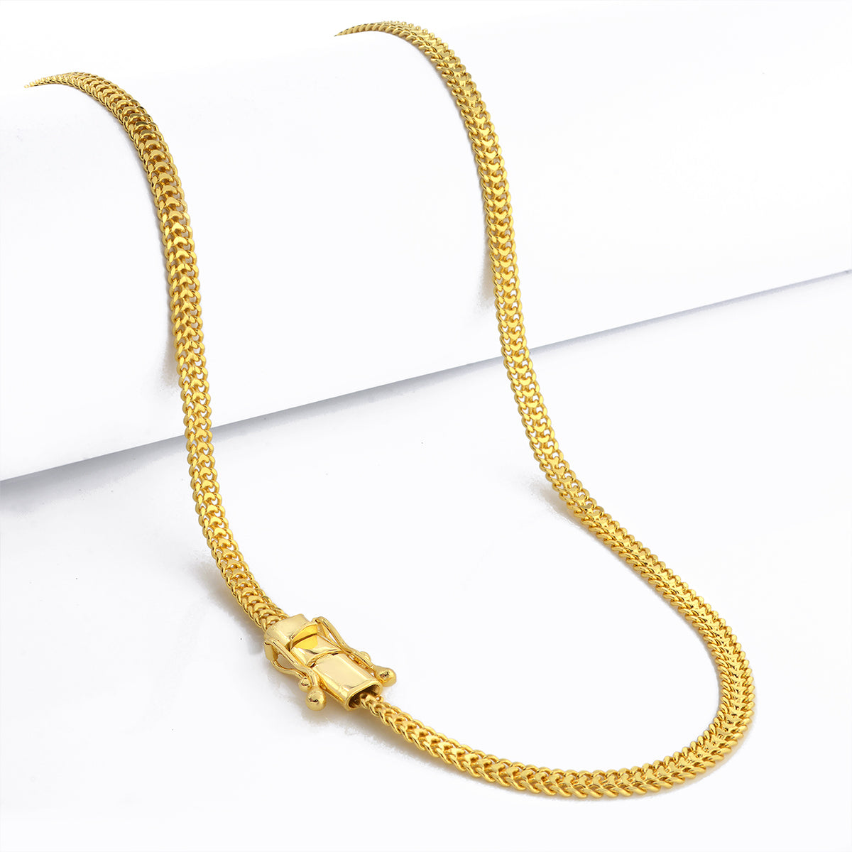 Corrente Grumet Dupla 5mm 15gr Fecho Duplo Banhado A Ouro 18k