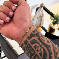 Pulseira Grumet Alongada 2mm 2gr Fecho Lagosta Banhado A Ouro 18k