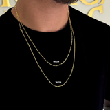 Kit Corrente e Pulseira Cadeado Alongado 1,5mm Fecho Lagosta Banhado A Ouro 18k