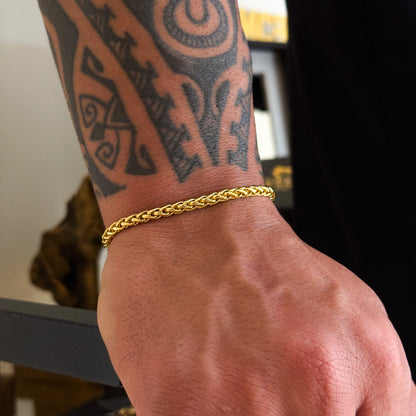 Colar Plaquinha São Jorge - Corrente e Pulseira Palmeira Banhado A Ouro 18k