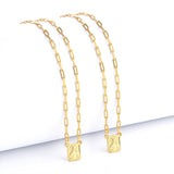 Escapulário Cadeado Alongado Sagrado Coração de Jesus 1,5mm 4gr 70cm Banhado A Ouro 18k