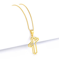 Pingente Crucifixo 3D 2,8x1,9cm Banhado A Ouro 18k