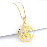 Pingente Medalha de São Jorge Vazado 2,5x2,5cm Banhado A Ouro 18k