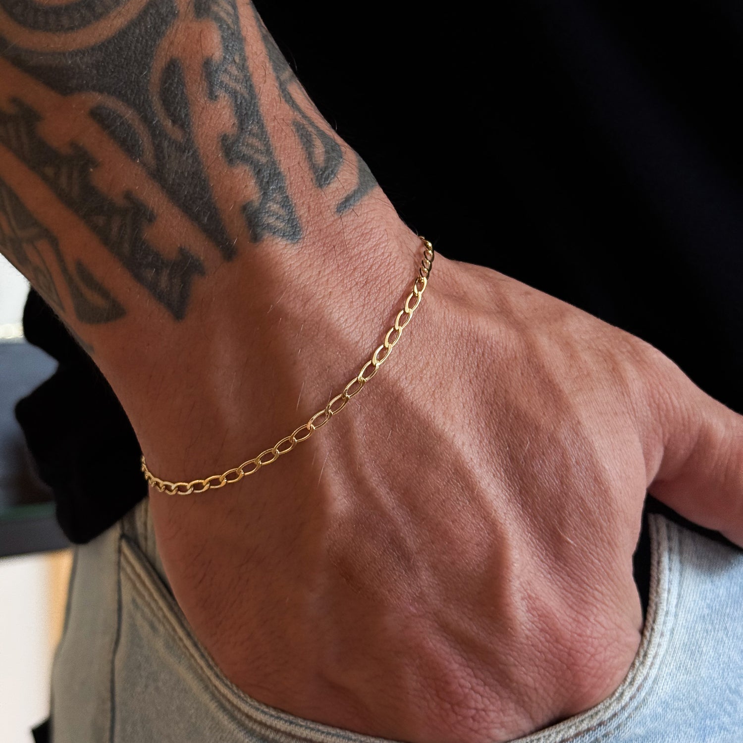 Pulseira Grumet Alongada 2mm 2gr Fecho Lagosta Banhado A Ouro 18k