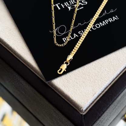 Kit Corrente 3 Por 1 Fígaro e Pulseira Grumet Flat Banhado A Ouro 18k