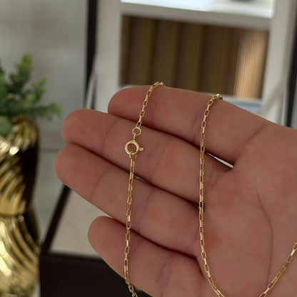 Corrente Veneziana 1,5mm 3gr Fecho Boia Banhado A Ouro 18k