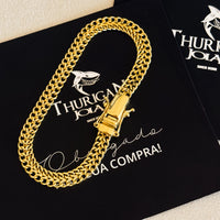 Pulseira Grumet Dupla 7mm 13gr Fecho Duplo Banhado A Ouro 18k