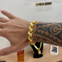 Pulseira Friso S 12mm 41gr Fecho Duplo Banhado A Ouro 18k