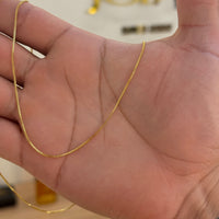 Corrente Veneziana 0,8mm 4gr Fecho Lagosta Banhado A Ouro 18k