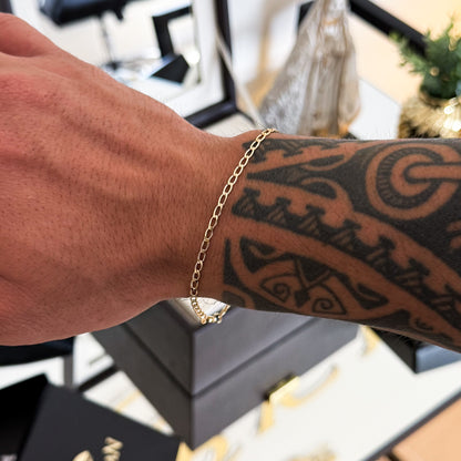 Pulseira Grumet Alongada 2mm 2gr Fecho Lagosta Banhado A Ouro 18k