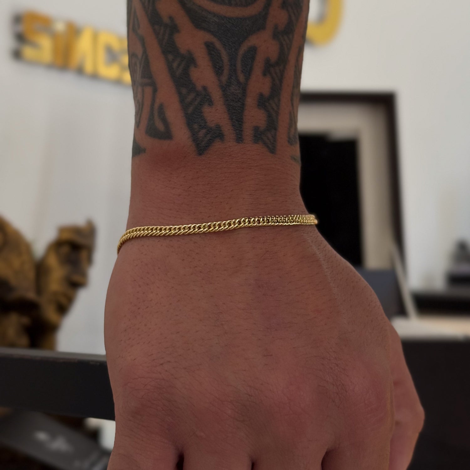 Pulseira Lacraia 3mm 3gr Fecho Lagosta Banhado A Ouro 18k
