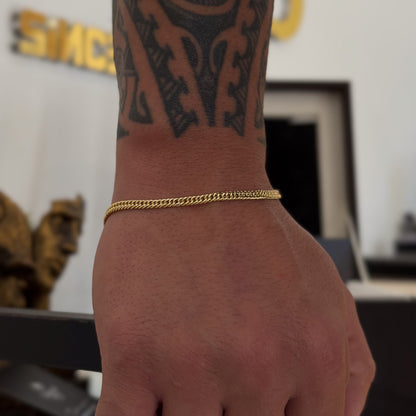Pulseira Lacraia 3mm 3gr Fecho Lagosta Banhado A Ouro 18k