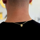 Escapulário Cadeado 1,5mm Anjo da Guarda 5gr 70cm Banhado A Ouro 18k