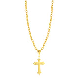 Colar Crucifixo Português - Corrente Cadeado Banhado A Ouro 18k