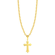 Colar Crucifixo Português - Corrente Cadeado Banhado A Ouro 18k