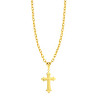 Colar Crucifixo Português - Corrente Cadeado Banhado A Ouro 18k