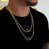 Corrente Piastrine 4mm 15gr Fecho Duplo Banhado A Ouro 18k