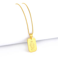 Pingente Plaquinha N. Sra. Das Graças 2x1,5cm Banhado A Ouro 18k