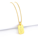 Pingente Plaquinha N. Sra. Das Graças 2x1,5cm Banhado A Ouro 18k