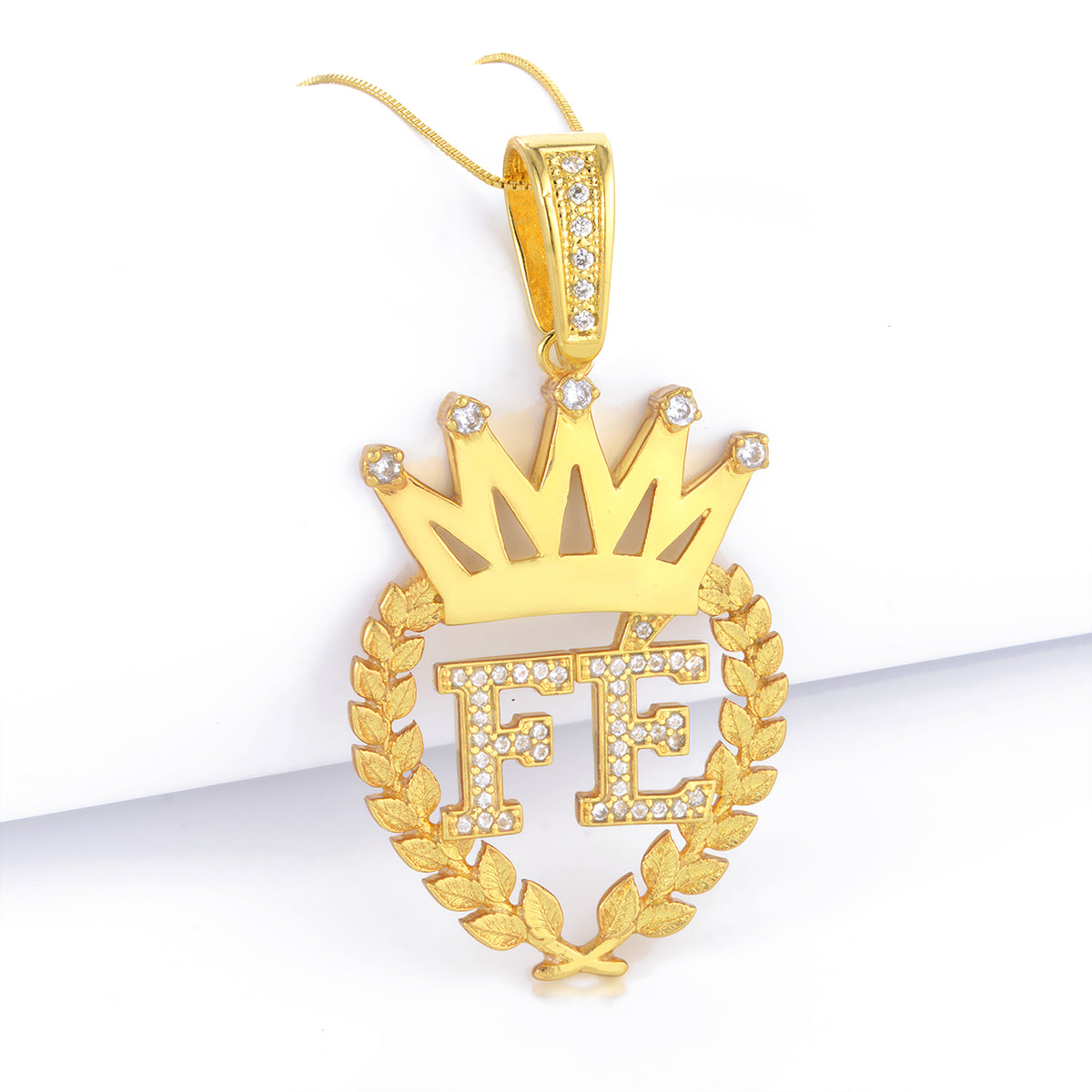 Pingente Coração Fé Cravejado 6x4cm Banhado A Ouro 18k