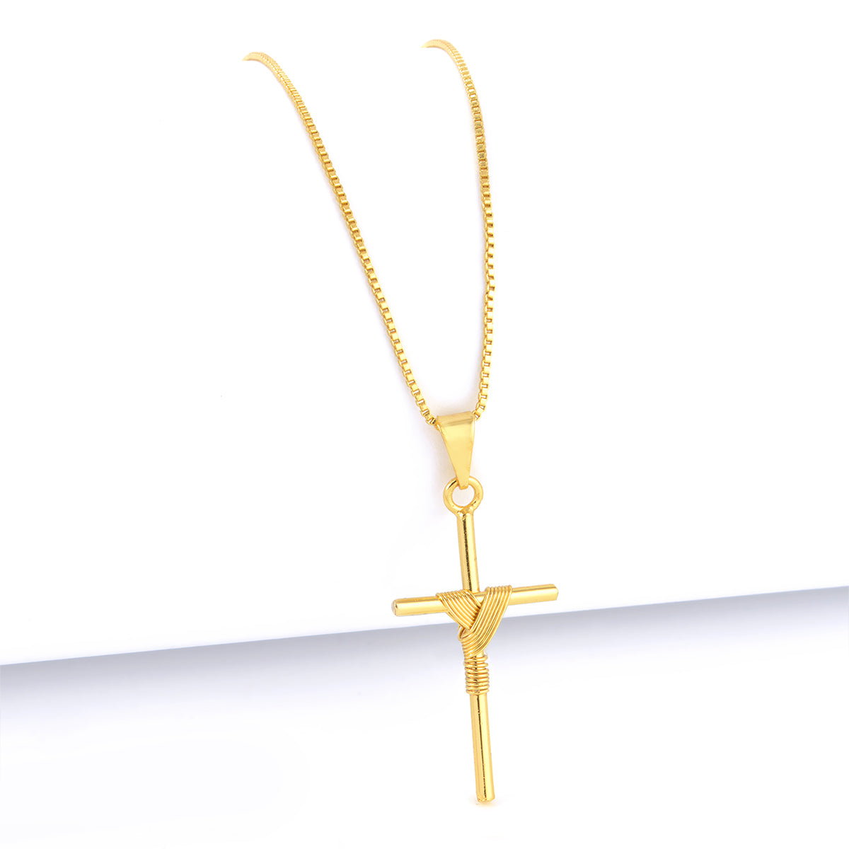 Pingente Crucifixo Palito P 3x2cm Banhado A Ouro 18k