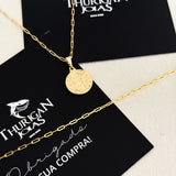 Colar Medalha De São Bento - Corrente e Pulseira Cadeado Alongado Banhado A Ouro 18k