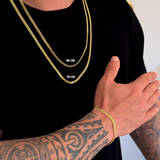 Kit Corrente e Pulseira Grumet Dupla 5mm Fecho Duplo Banhado A Ouro 18k
