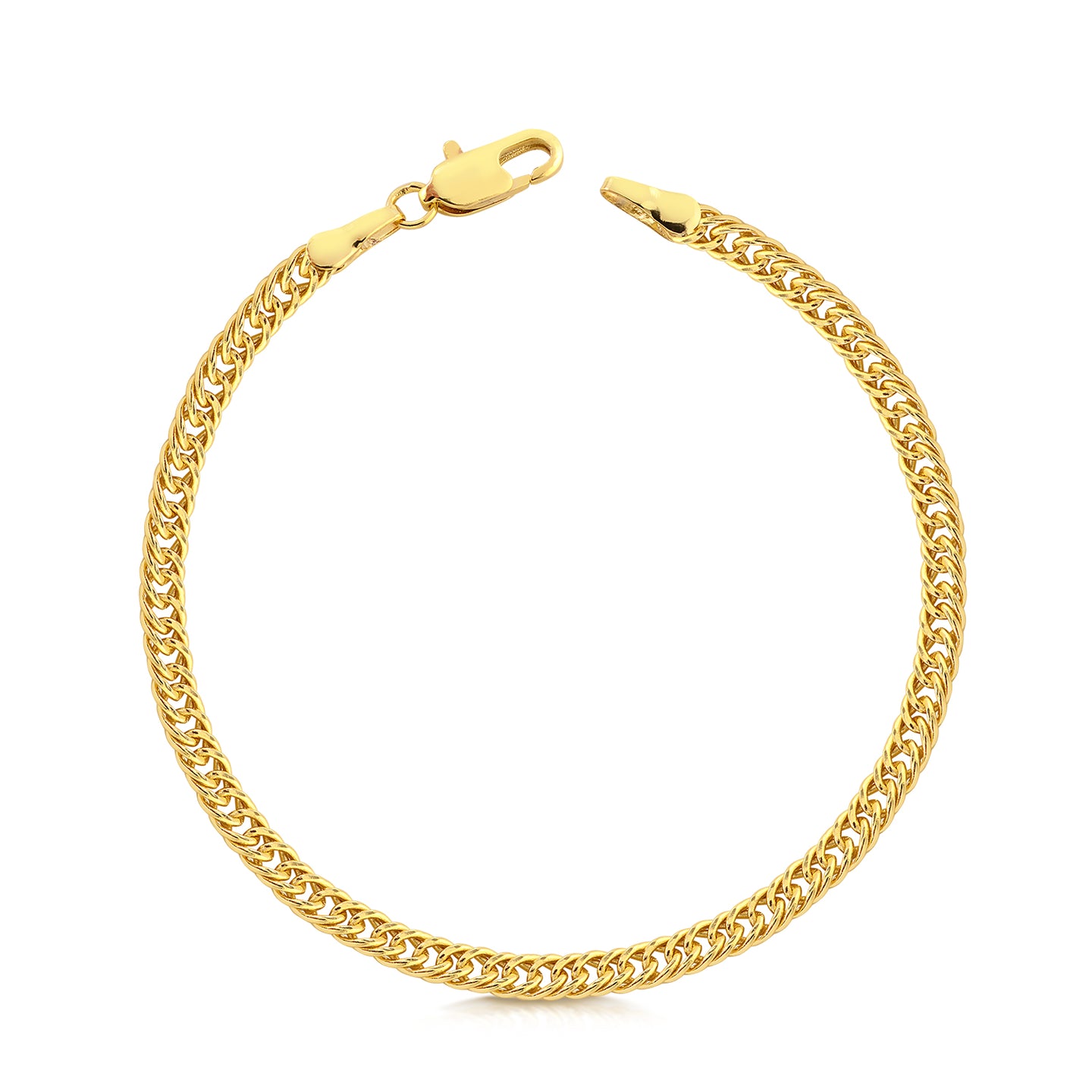 Pulseira Lacraia 3mm 3gr Fecho Lagosta Banhado A Ouro 18k