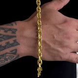 Pulseira Cadeado 8mm 30gr Fecho Duplo Banhado A Ouro 18k