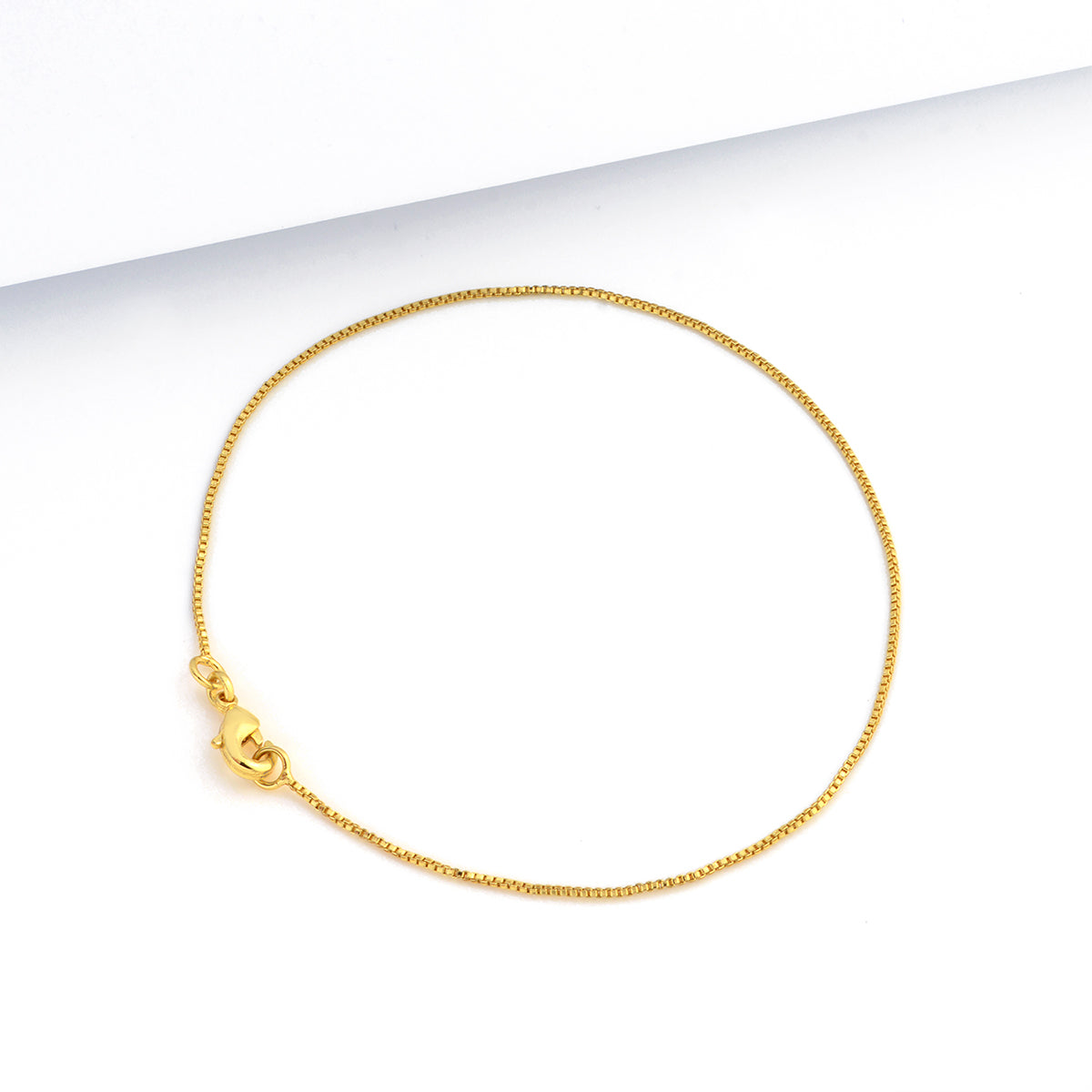 Pulseira Veneziana 0,8mm 1gr Fecho Lagosta Banhado A Ouro 18k