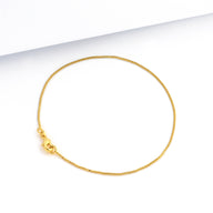 Pulseira Veneziana 0,8mm 1gr Fecho Lagosta Banhado A Ouro 18k