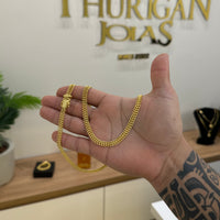 Corrente Grumet Dupla 7mm 31gr Fecho Duplo Banhado A Ouro 18k
